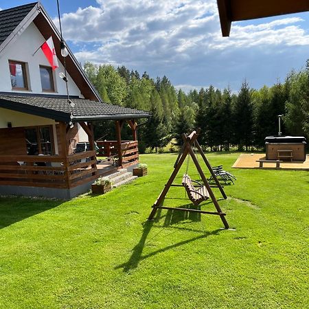 Domek Z Kominkiem Nad Jeziorem Z Jacuzzi Ogrodowym Sumowo  Exteriör bild